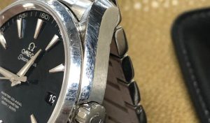 オメガ シーマスター アクアテラ 外装仕上げ（キズ取り研磨）修理事例