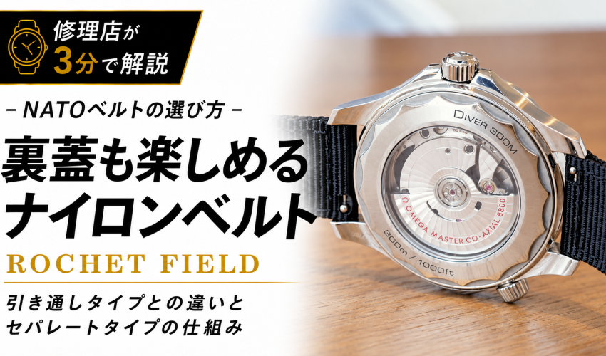 裏蓋も楽しめるROCHET FIELDのセパレートNATOベルトを紹介するサムネイル